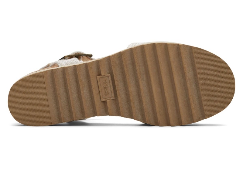 Toms Diana Wedge Wide Sandal Beige | HPYSQN-049