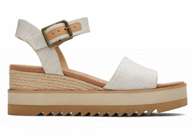 Toms Diana Wedge Wide Sandal Beige | HPYSQN-049