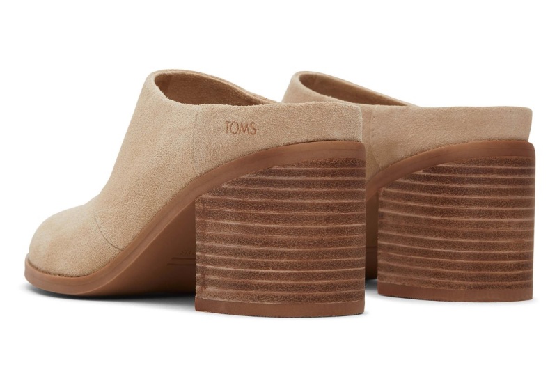 Toms Evelyn Suede Mule Beige | LGDHME-806