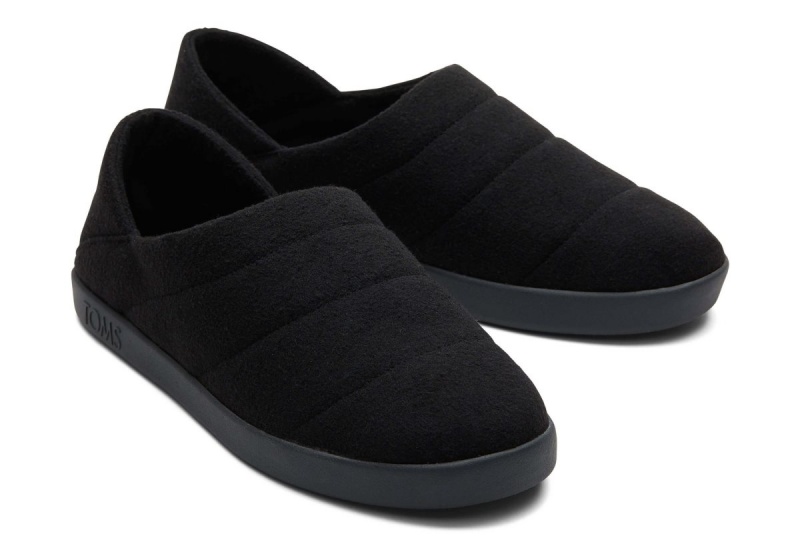 Toms Ezra Faux Fleece Convertible Slipper Black | NDTKYQ-892