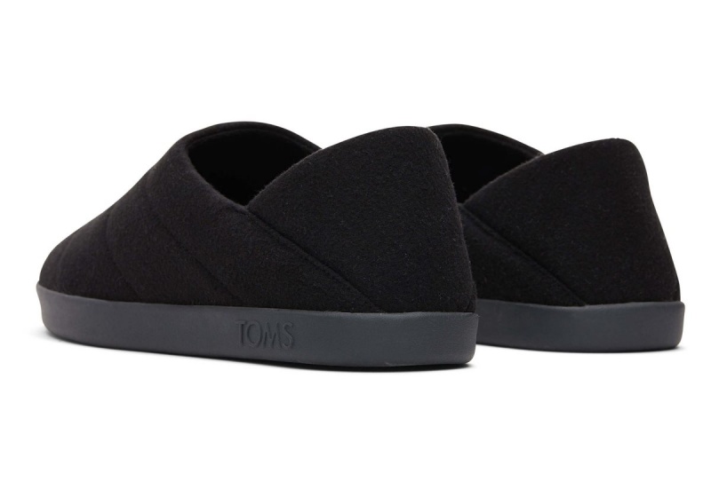 Toms Ezra Faux Fleece Convertible Slipper Black | NDTKYQ-892