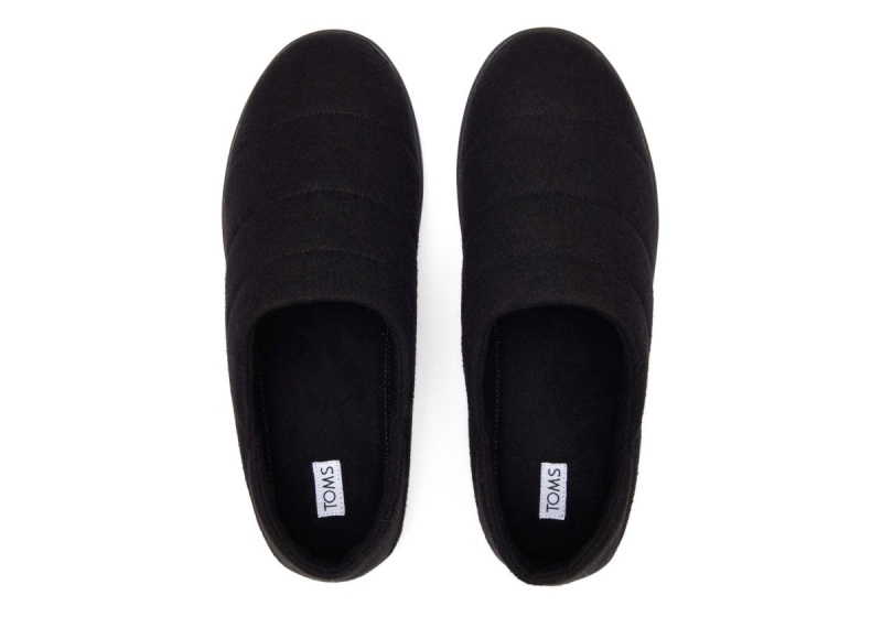 Toms Ezra Faux Fleece Convertible Slipper Black | NDTKYQ-892