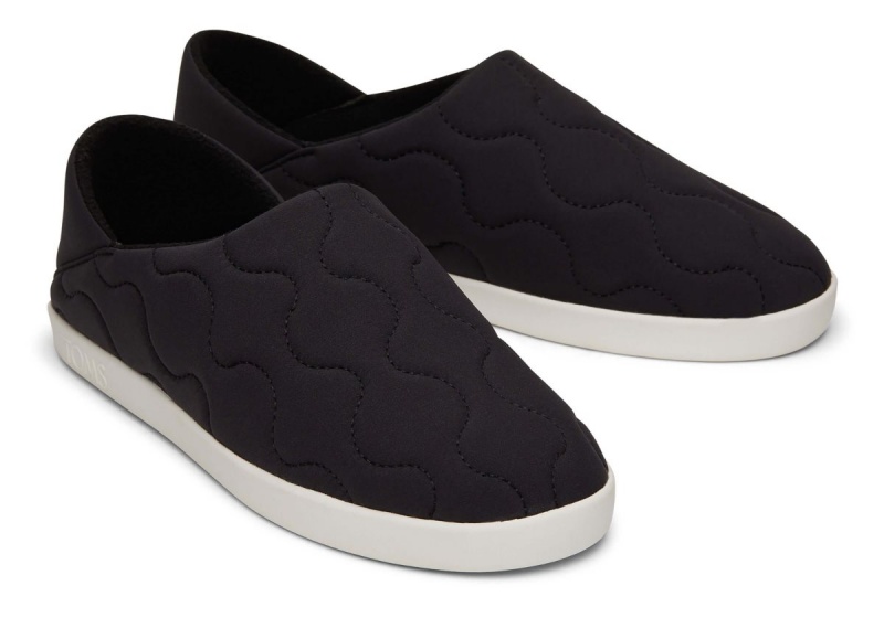 Toms Ezra Quilted Cotton Convertible Slipper Black | HLCNEW-048