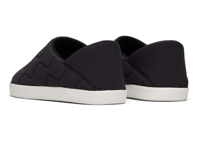 Toms Ezra Quilted Cotton Convertible Slipper Black | HLCNEW-048