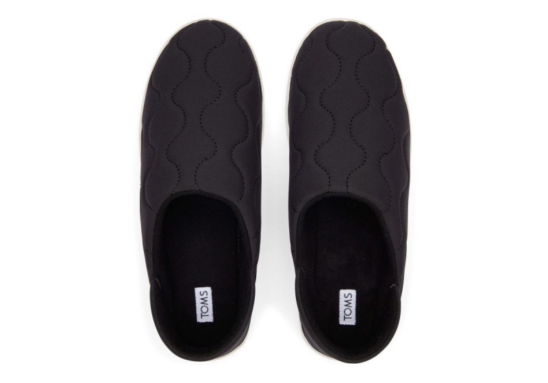 Toms Ezra Quilted Cotton Convertible Slipper Black | HLCNEW-048