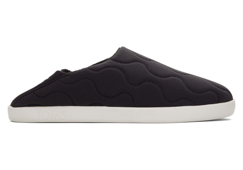 Toms Ezra Quilted Cotton Convertible Slipper Black | HLCNEW-048