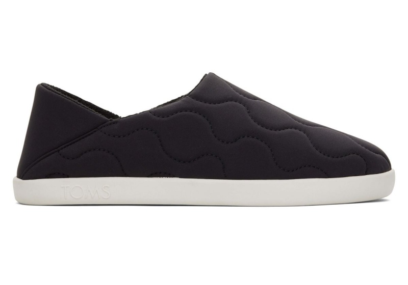 Toms Ezra Quilted Cotton Convertible Slipper Black | HLCNEW-048