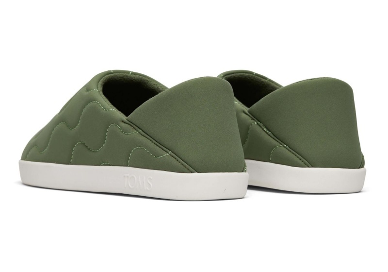 Toms Ezra Quilted Cotton Convertible Slipper Brown Green | TGOJXP-592