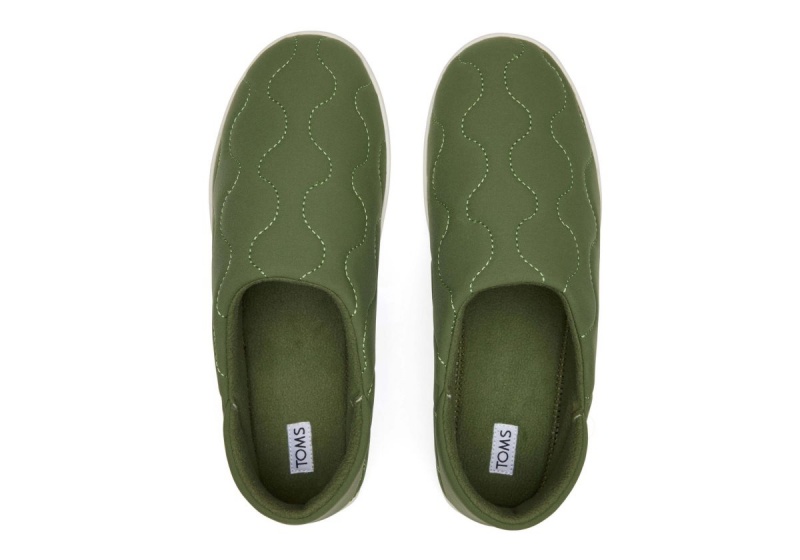 Toms Ezra Quilted Cotton Convertible Slipper Brown Green | TGOJXP-592