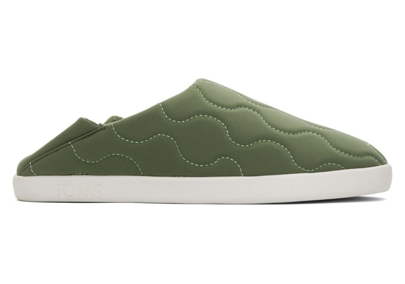 Toms Ezra Quilted Cotton Convertible Slipper Brown Green | TGOJXP-592