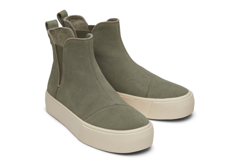 Toms Fenix Platform Chelsea Suede Sneaker Grey | BKNRSG-648