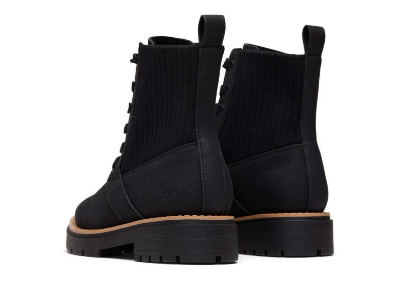 Toms Ionie Vegan Lace-Up Boot Black | SHOQPR-521