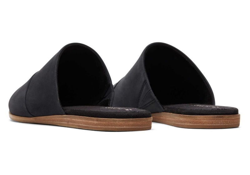 Toms Jade Leather Slip On Flat Black | MDCAQG-427