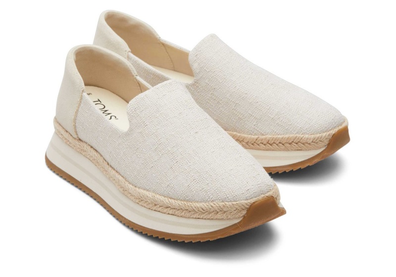 Toms Jocelyn Cream Suede Espadrille Sneaker Cream | HRXBAP-249