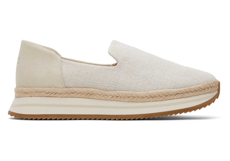 Toms Jocelyn Cream Suede Espadrille Sneaker Cream | HRXBAP-249