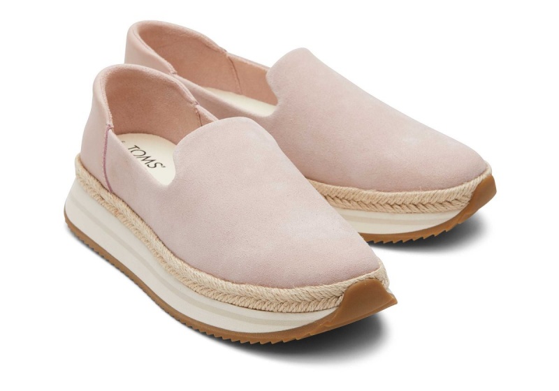 Toms Jocelyn Suede Espadrille Sneaker Pink | KEUBDJ-904