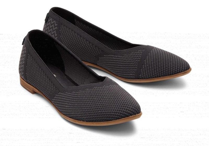 Toms Jutti Neat Knit Flat Black | SZJMOL-782