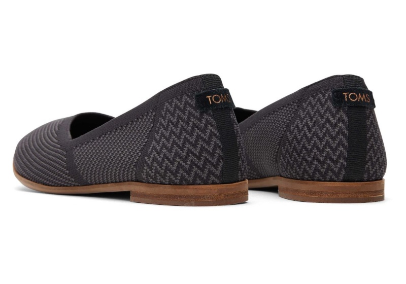 Toms Jutti Neat Knit Flat Black | SZJMOL-782