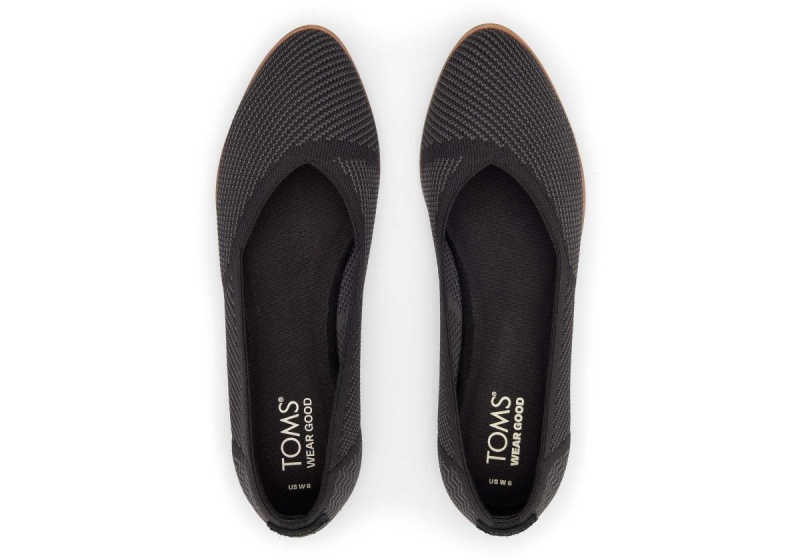 Toms Jutti Neat Knit Flat Black | SZJMOL-782