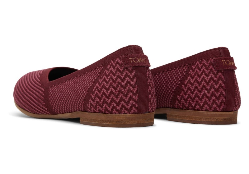 Toms Jutti Neat Knit Flat Deep Burgundy | JRYELS-312