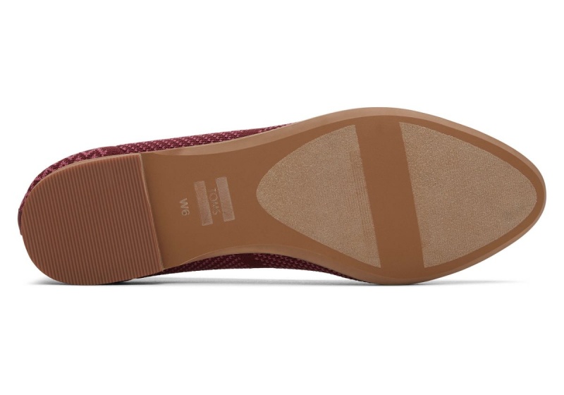 Toms Jutti Neat Knit Flat Deep Burgundy | JRYELS-312