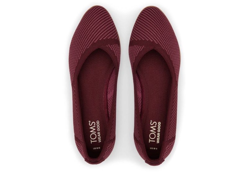 Toms Jutti Neat Knit Flat Deep Burgundy | JRYELS-312