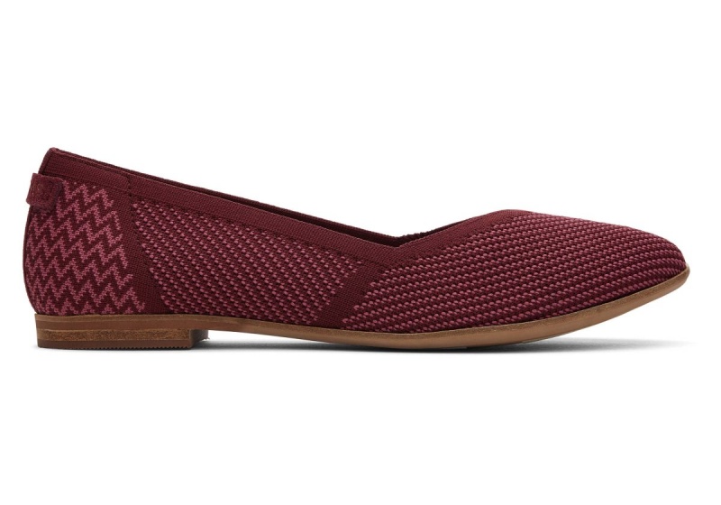 Toms Jutti Neat Knit Flat Deep Burgundy | JRYELS-312