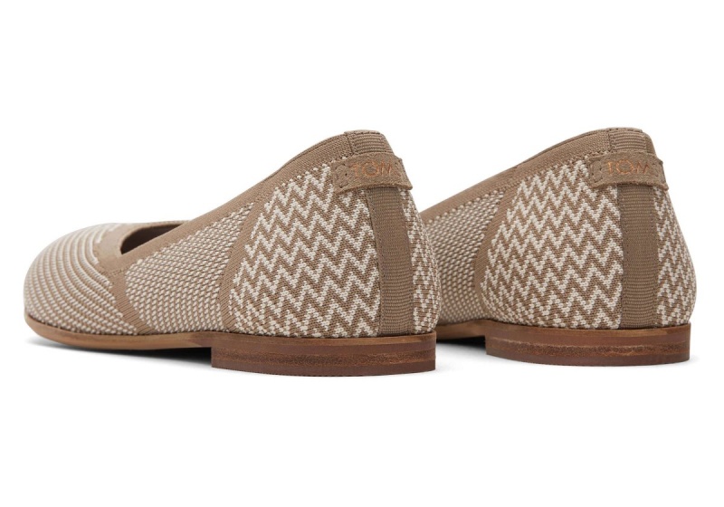 Toms Jutti Neat Knit Flat Grey Brown | OCVRDF-174