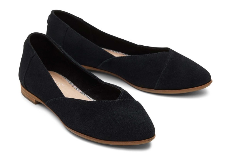 Toms Jutti Neat Suede Flat Black | ZMLNHQ-763