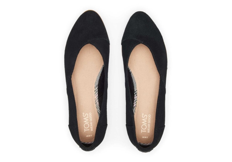 Toms Jutti Neat Suede Flat Black | ZMLNHQ-763