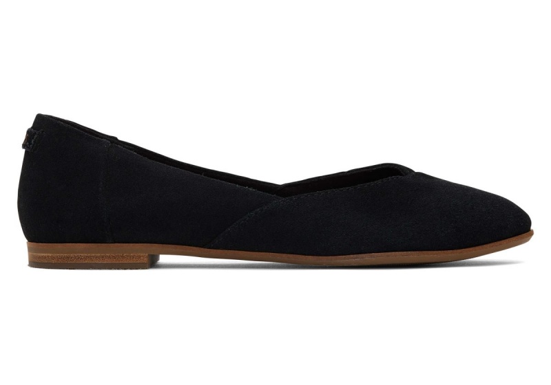 Toms Jutti Neat Suede Flat Black | ZMLNHQ-763