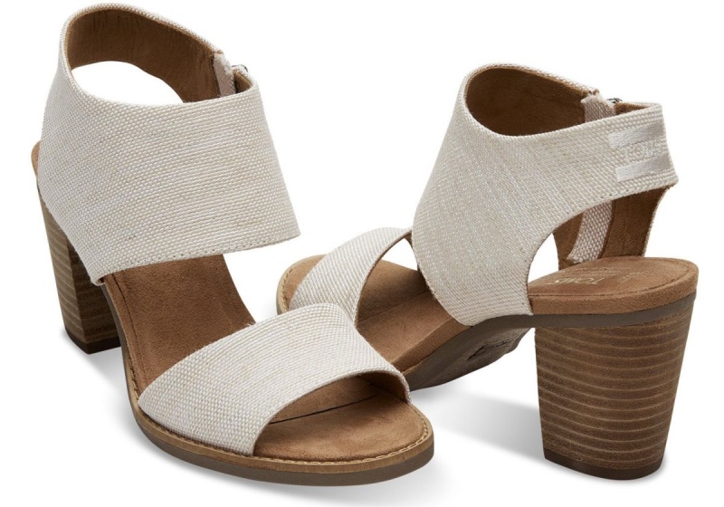 Toms Majorca Cutout Heeled Sandal Beige | PWOFYK-386