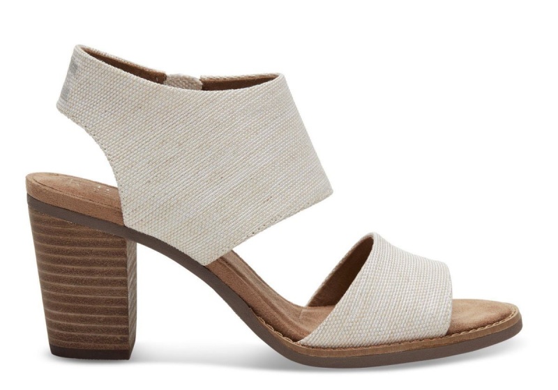 Toms Majorca Cutout Heeled Sandal Beige | PWOFYK-386