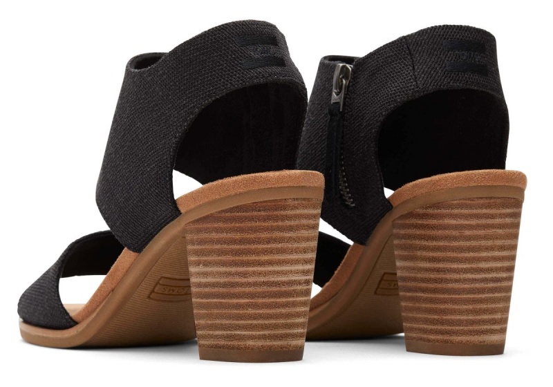 Toms Majorca Cutout Heeled Sandal Black | COSRFG-267