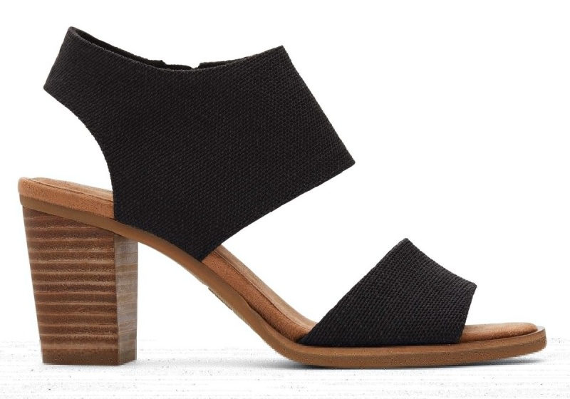 Toms Majorca Cutout Heeled Sandal Black | COSRFG-267