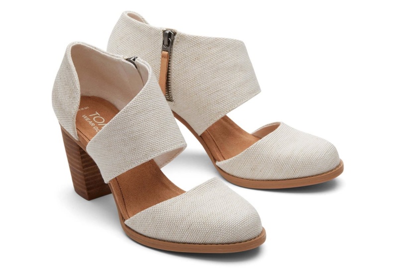 Toms Milan Closed Toe Heel Beige | KTOXFC-853