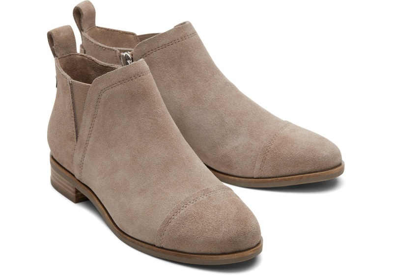 Toms Reese Suede Ankle Boot Grey Brown Grey | INEDOC-015