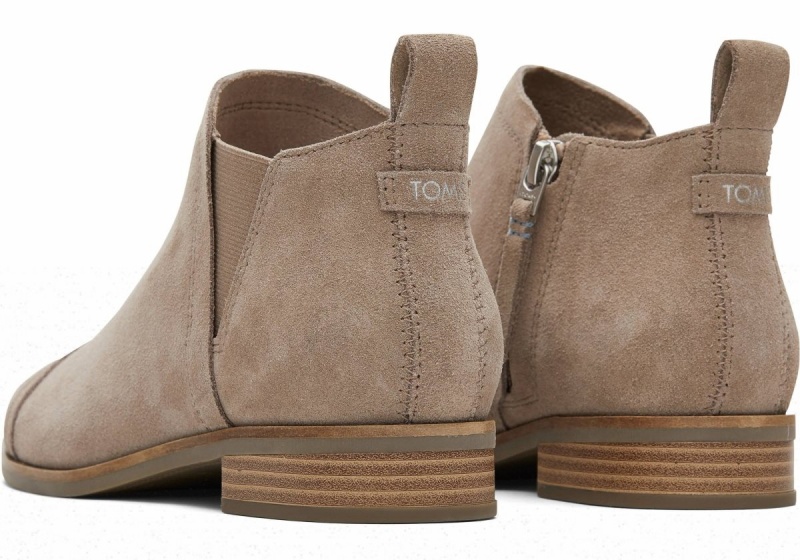 Toms Reese Suede Ankle Boot Grey Brown Grey | INEDOC-015