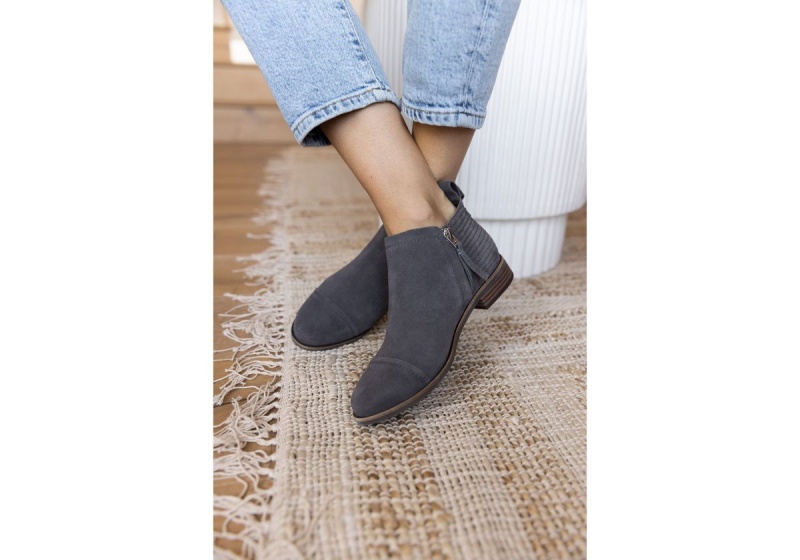 Toms Reese Suede Ankle Boot Grey | LKICRP-501