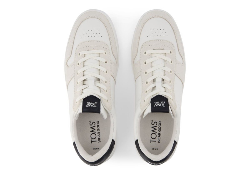 Toms TRVL LITE Court and Leather Sneaker White Black | OEMKNS-628