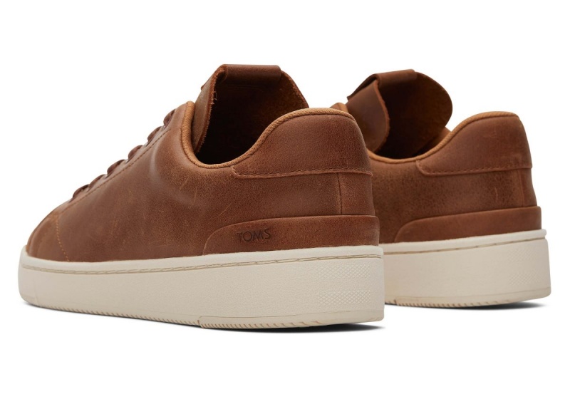 Toms TRVL LITE Leather Lace-Up Sneaker Brown | FBUOWV-079