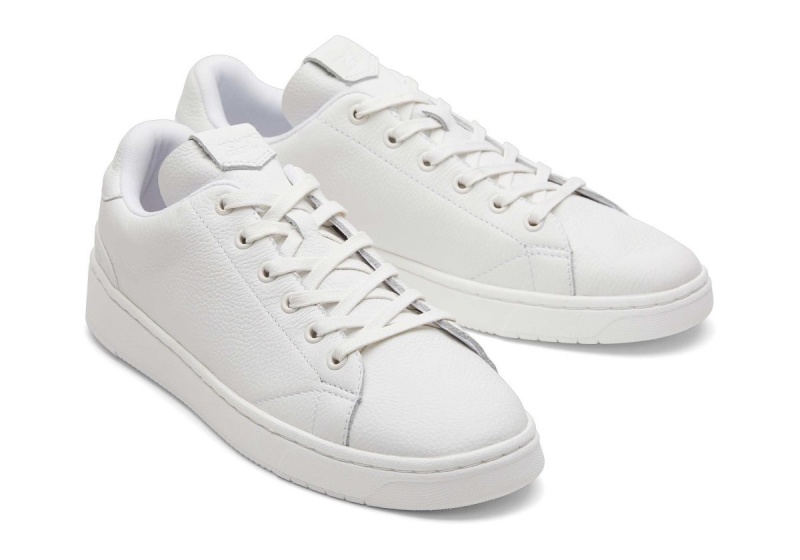 Toms TRVL LITE Leather Lace-Up Sneaker White | MPJCQS-548