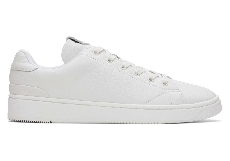 Toms TRVL LITE Leather Lace-Up Sneaker White | MPJCQS-548