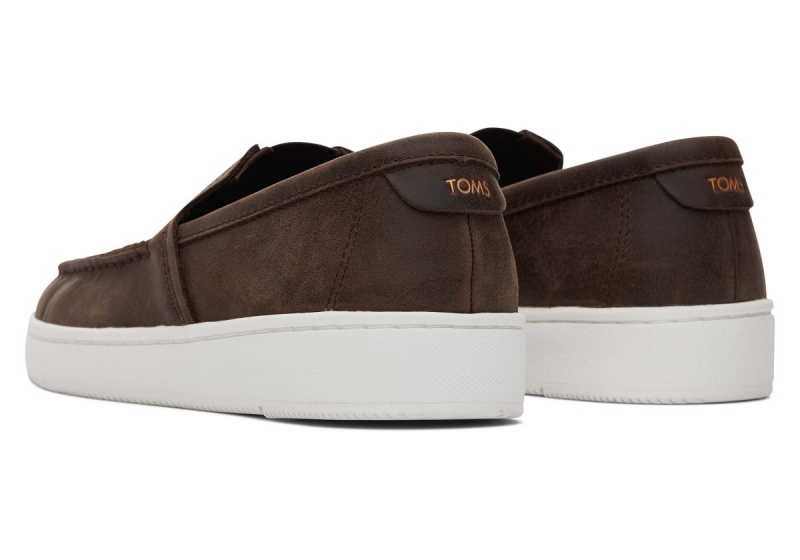 Toms TRVL LITE Leather Loafer Dark Brown | HDIGTZ-592