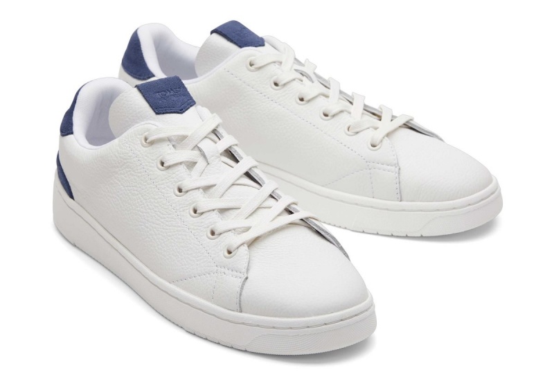 Toms TRVL LITE and Leather Lace-Up Sneaker White / Blue | QRYDNI-391