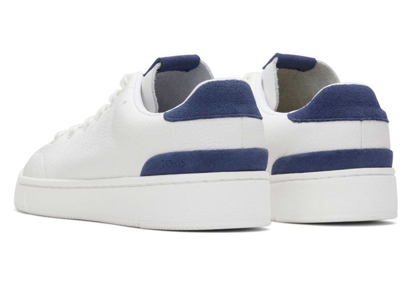 Toms TRVL LITE and Leather Lace-Up Sneaker White / Blue | QRYDNI-391