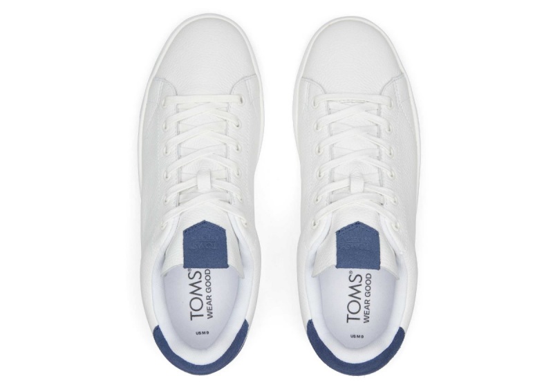 Toms TRVL LITE and Leather Lace-Up Sneaker White / Blue | QRYDNI-391