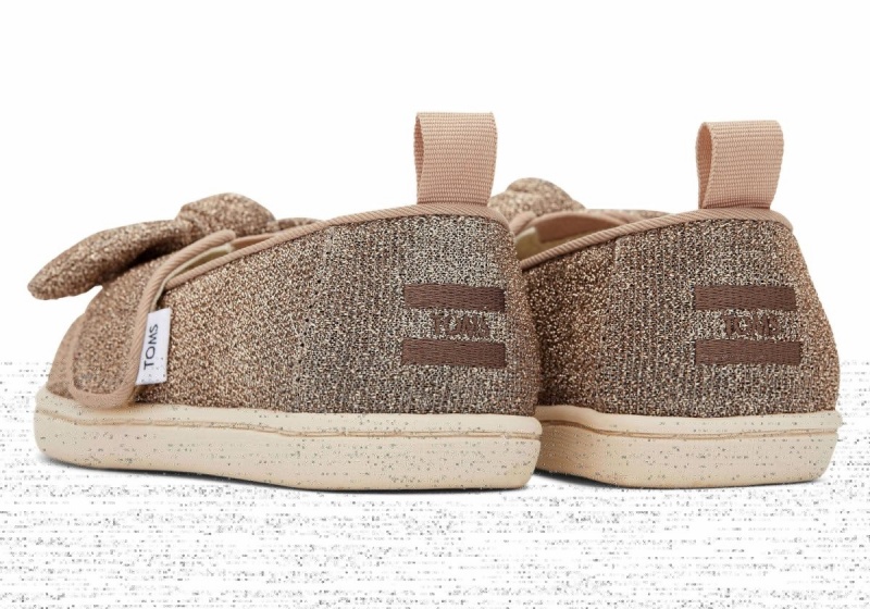 Toms Tiny Alpargata Bow Gold | CYJVZQ-854