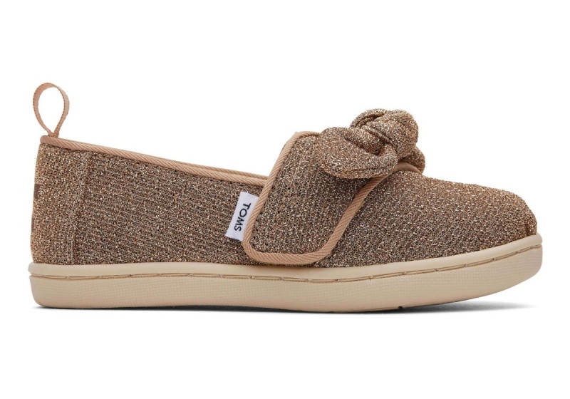 Toms Tiny Alpargata Bow Gold | CYJVZQ-854