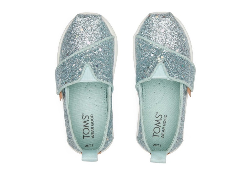 Toms Tiny Alpargata Cosmic Glitter Mint | LBNPJR-826